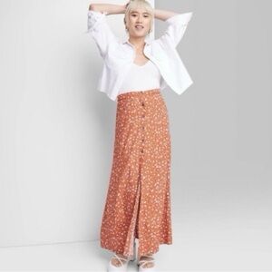 Floral Button-Down Maxi Skirt